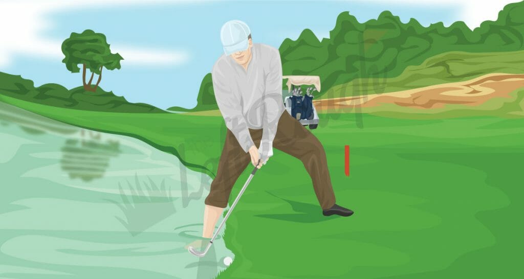 Golf water skip discount shot